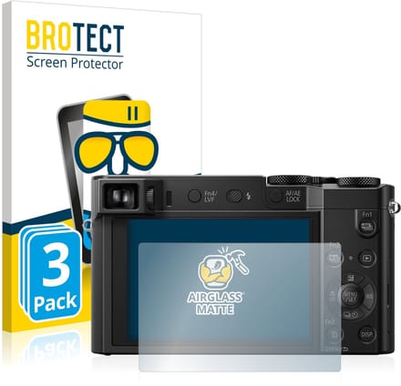 BROTECT - Screenprotector voor Panasonic Lumix DMC-TZ101 - Folie Beschermfolie Beschermglas matte 3 Stuks