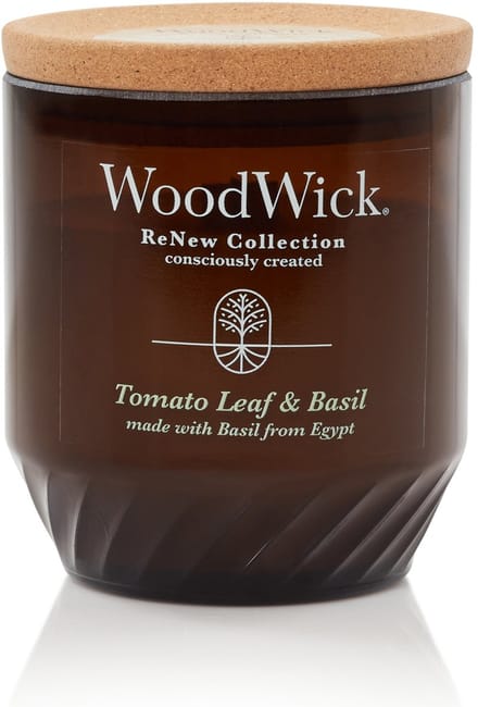 WoodWick ReNew Large Geurkaars - Tomato Leaf & Basil - 75 branduren