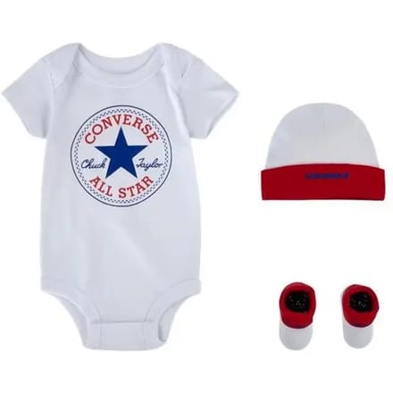 Set muts + romper + slofjes voor babyjongens Converse Classic CTP