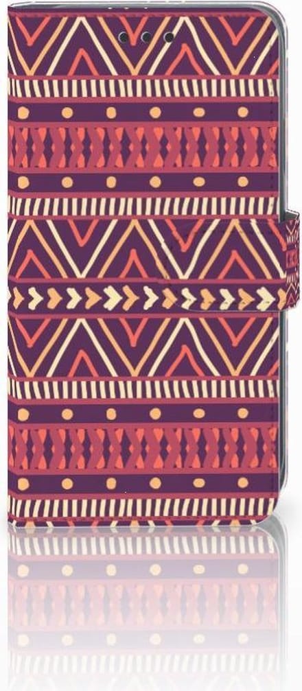 Book Case voor Apple iPhone Xr Telefoon Hoesje Aztec Paars