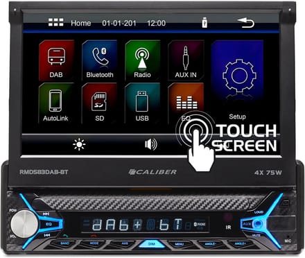 Caliber Autoradio met Bluetooth en dab+ - 7 inch Klapscherm - Touchscreen - 1 din - Achteruitrijcamera ingang (RMD583DAB-BT)