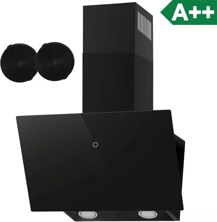 Afzuigkap 60Cm - Touch Display Glas - Moderne afzuigkap - Zwart - Touch - Met LED Verlichting