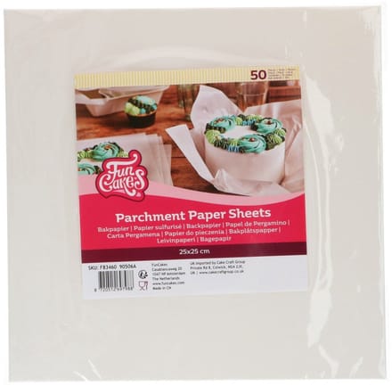 FunCakes Parchment Paper Sheets - 25x25 cm - pk/50