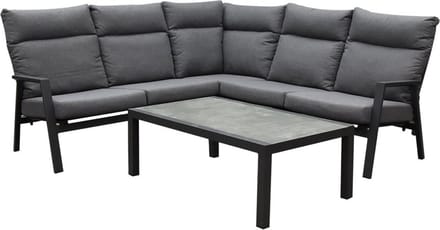 Pacific hoek loungeset 4 delig aluminium antraciet