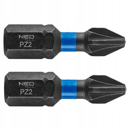 NEO TOOLS Slagbits PZ2 x 25mm - 2 Stuks - 1/4" HEX