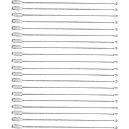 Lot de 20 porte-clés en fil d'acier inoxydable avec verrouillage à vis, couleur argent white