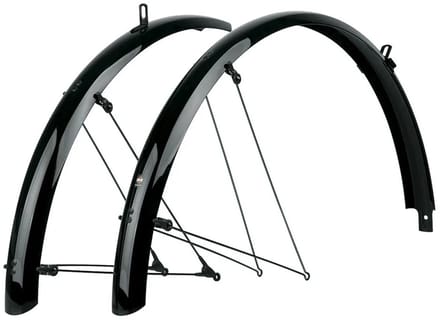 SKS Spatbordenset - Robuuste sandwichconstructie - Veiligheidssysteem - Zwart - 55 mm