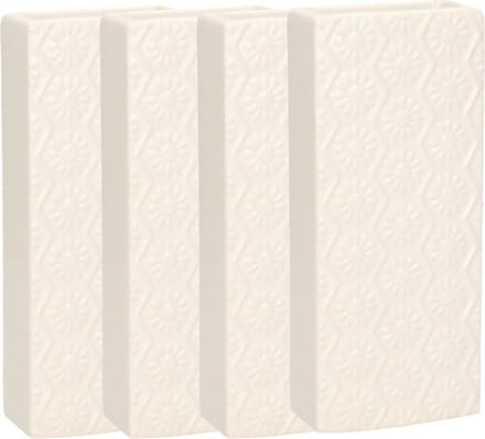 Gerimport Waterverdamper - 8x - creme wit - keramiek - 400 ml - radiatorbak luchtbevochtiger - 7,4 x 17,7 cm
