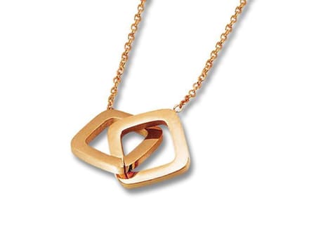 Amanto Ketting Eise Rosé - 316L Staal - Geometrisch - 13x13mm - 50cm