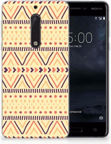 Back Cover voor Nokia 5 TPU bumper Aztec Yellow