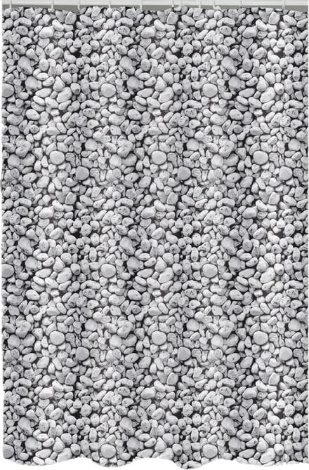 MSV Douchegordijn 180x200 cm - Polyester Douchegordijn met Galets Design - Waterafstotend en Sneldrogend
