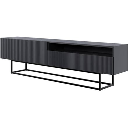 Selsey Veldio - TV-kast met open vak, zwart/goud, 175 cm