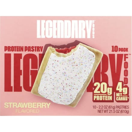 Legendary Foods, Pâtisserie protéinée, Fraise, 10 sachets, 2,2 oz (61 g) chaque