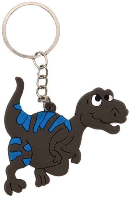Sleutelhanger Dino Grijs – Stoere Dinosaurus voor Sleutel Kinderen – Leuk Cadeautje & Accessoire