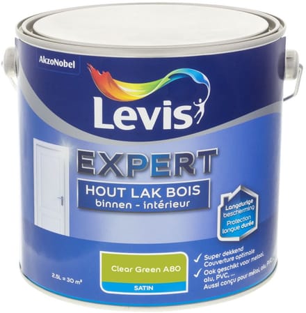 Levis - Expert Hout Lak Binnen Satin Mix - Clear Green A80 - Mengverf - 2,5 L