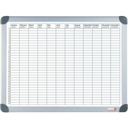 Desq® Jaarplanner | Magnetisch | Aluminium Frame | 60 x 90 cm