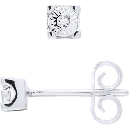 Oorbellen Solitaire Diamond 0,40 Cts Illusion 0,25 Cts White Gold 18k