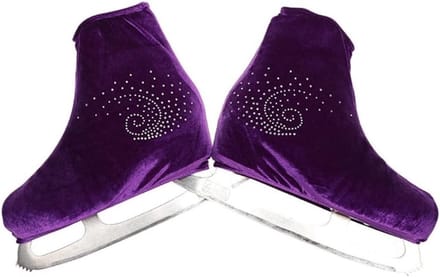 Velours Schaatsbeschermers met Strass, Elastische en Scheurbestendige Covers voor Inline en RolSchaatsen, Paars, M (33-36)