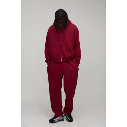 Oversized Boxy Officieel Trainingspak Met Rits En Capuchon | Red | Size Small