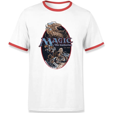 Magic the Gathering Est. 1993 Unisex Ringer T-Shirt - Wit / Rood - L