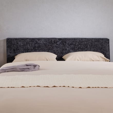 Hoofdbord ELOWA 160 cm, gestoffeerd met stoffen bekleding - Zwart