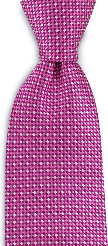 JB Collection - Stropdassen - stropdas basket weave - roze / fuchsia / wit
