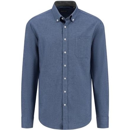 Fynch-Hatton Overhemd Uni Color Winter Solid Button-Down Cloud Blue / male