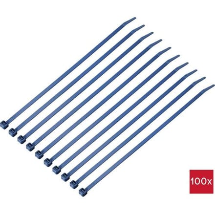 TRU COMPONENTS TC-12533352 Kabelbinder 250 mm 4.8 mm Blauw Detecteerbaar (metaal) 100 stuk(s)