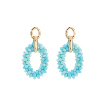 Bijoutheek Oorknoppen kralen hoop Blauw