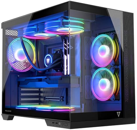 Modecom Volcano Panorama APEX - Midi Tower Behuizing - ARGB - 7 Ventilatoren - Zwart