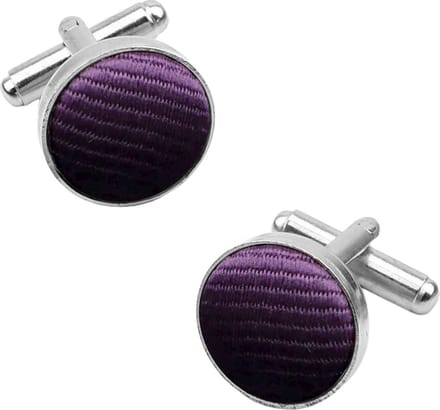 Fako Bijoux - Manchetknopen - Staal & Streep - 16mm - Donkerpaars