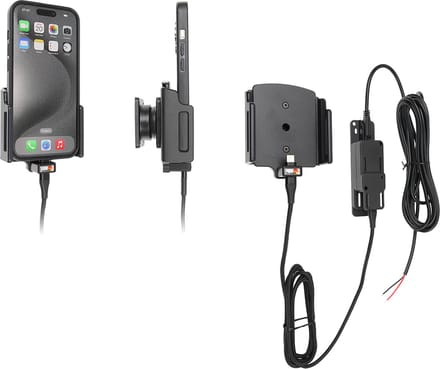 Brodit houder geschikt voor Apple iPhone 15/16/17 (Pro) Actieve verstelbare houder met vaste voeding