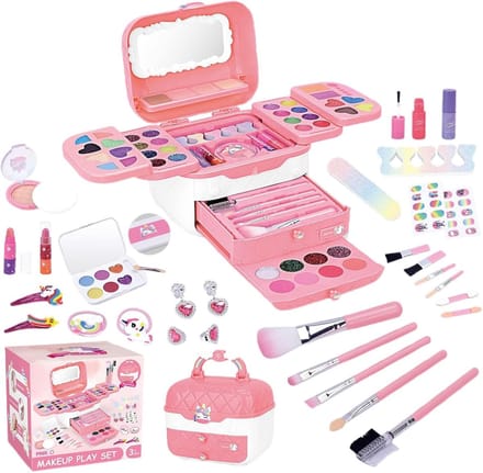 Kinder Make-up Set - Speel Make-up - Creatief Spelen - Wasbaar en Huidvriendelijk - 17 cm - Roze