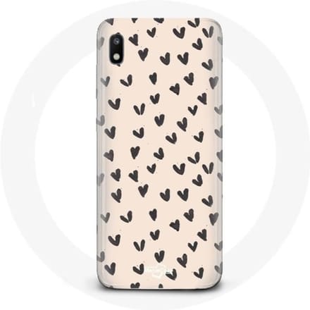 Hoesje voor Samsung Galaxy A10 Abstracte zwarte harten textuur achtergrond zwart