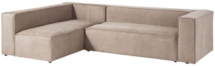 MASSIVMOEBEL24.DE hoekbank beige 92% polyester 175x92x64 cm SOFAS deels gemonteerd