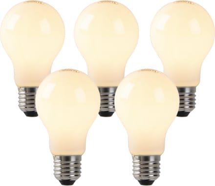 LUEDD Set van 5 dimbare E27 LED lampen opaal glas 4W 320 lm 2200K