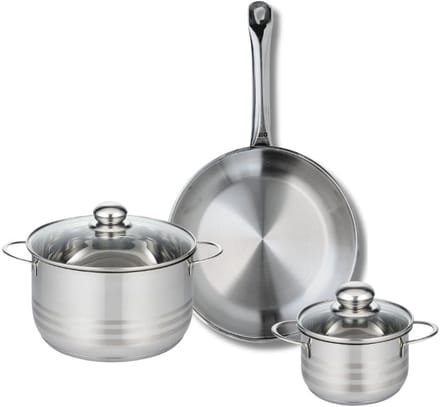 Set van 1 Koekenpan 28 cm en 2 kookpotten 14 en 20 cm Elo Profi Brillant