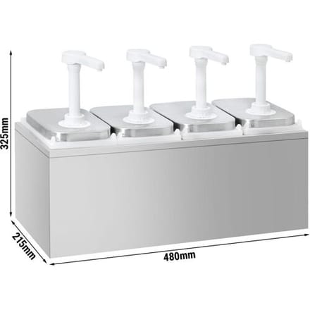 GGM Gastro Saucenspender - 4x 2 Liter - inkl. Edelstahlgestell