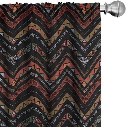 ABAKUHAUS – Azteekse gordijnen – 2x75x225 cm – microvezel