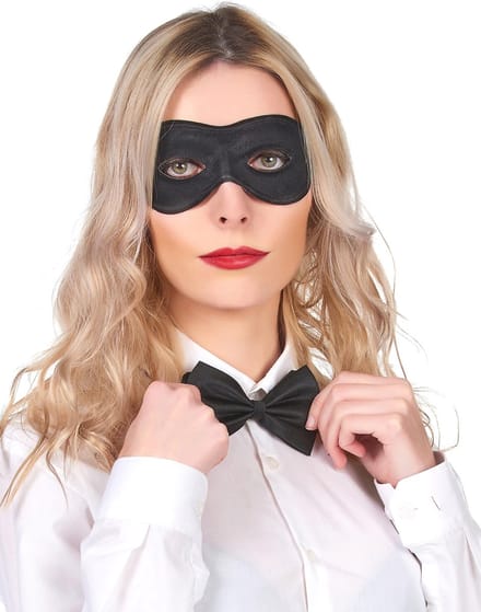 Vegaoo - Zwart rond halfmasker voor volwassenen