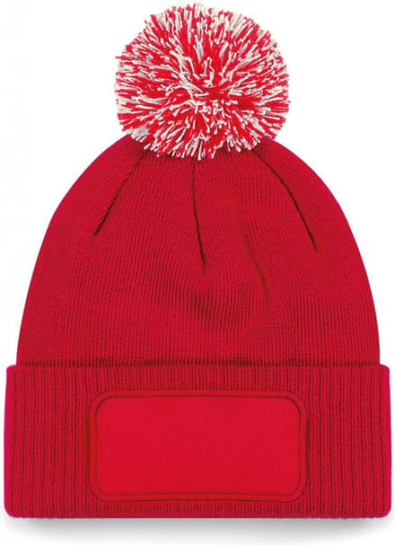 Beechfield Snowstar® patch beanie B443 - Classic Red / Off White - One size