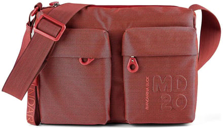 MANDARINA DUCK schoudertas MD20 Crossover Zip Pecan Nut lichtrood