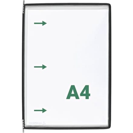 tarifold Zichtpaneel A4, Plastic, Zwart (pak 10 stuks)