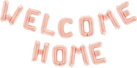 Folieballon Tekst 16" 'Welcome Home' Rosé Goud