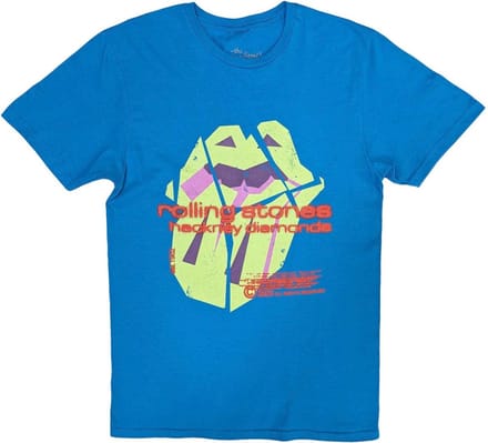 The Rolling Stones - Hackney Diamonds Neon Tongue Heren T-shirt - M - Blauw