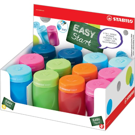 Puntenslijper STABILO Easy 4500 3 in 1 ass rechts-linkshandig en kleur