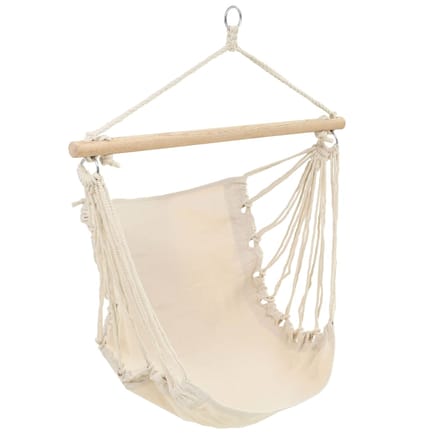 vidaXL - Hangstoel - creme - wit - (large)
