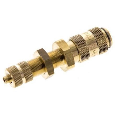Messing DN 2.7 (Micro) Luchtkoppeling Snelkoppeling 3x4.3 mm Push-On Schotkoppeling - CLS2-NB-B-P-3
