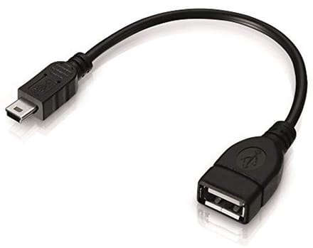 OTG-Adapterkabel Mini-USB naar USB-Bus Type A voor Autoradio en Navigatiesystemen