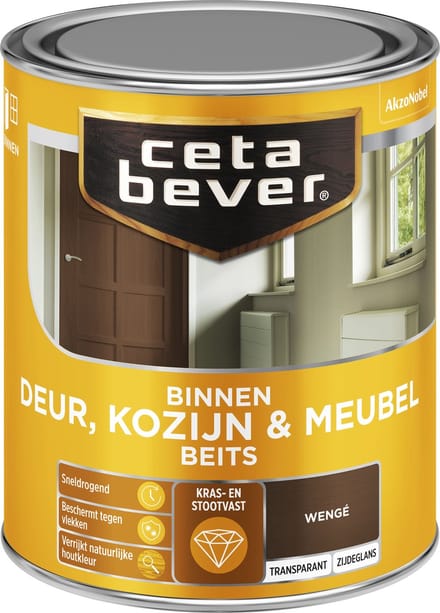 Cetabever - Binnenbeits Deur, Kozijn & Meubel Transparant Zijdeglans - Wengé - 750 Ml